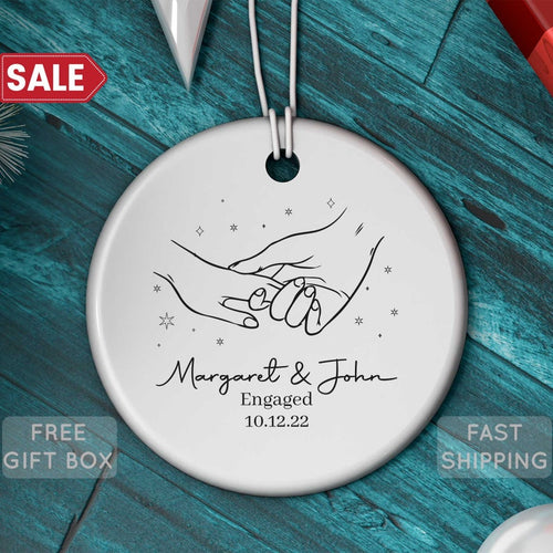 Valentine'S Day Ornament, Our First Valentine'S Day As A Engaged, Bride Groom Keepsake, Personalized Couple Gift, Gift For Him, Gift For Her