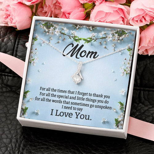 Jewelry, Necklace, Message Card, Mother's Day Gift, Realistic White Blossom, Alluring Beauty Necklace Gift, To Mom From Daughter Son
