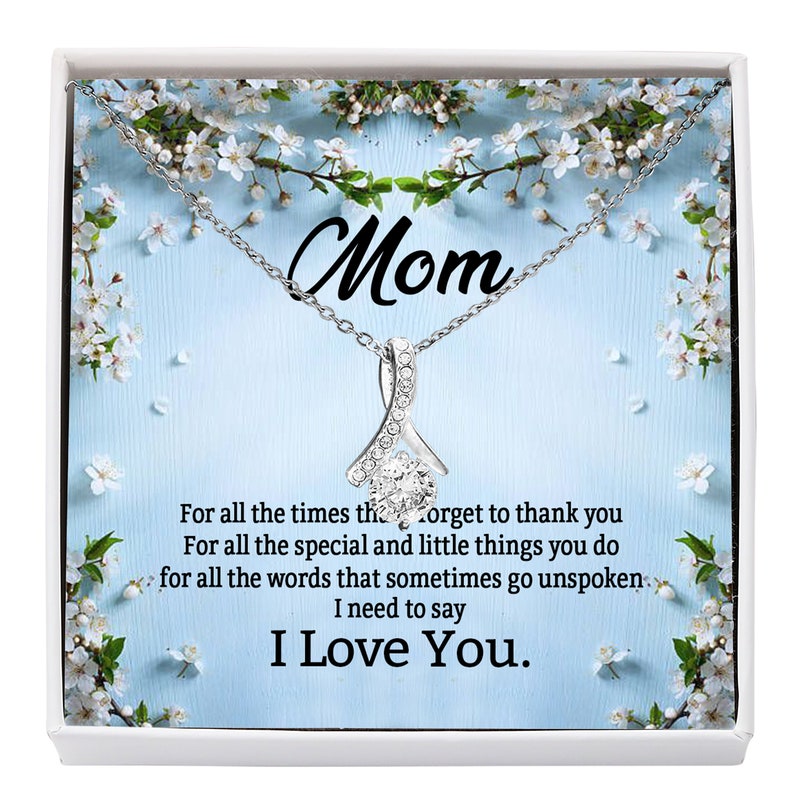 Jewelry, Necklace, Message Card, Mother's Day Gift, Realistic White Blossom, Alluring Beauty Necklace Gift, To Mom From Daughter Son