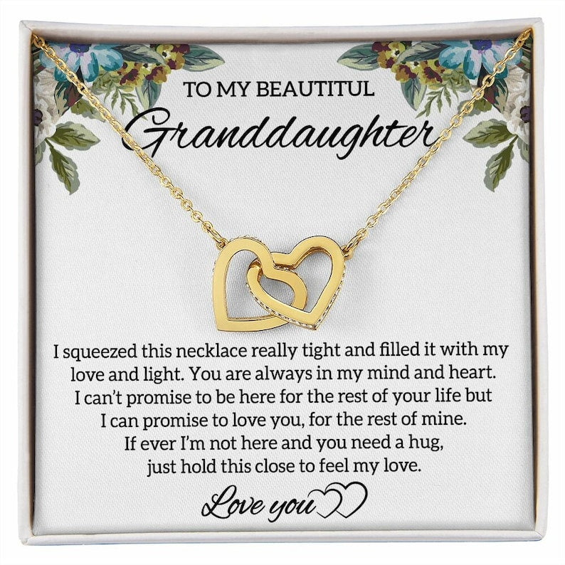 My Granddaughter, Granddaughter Gift, Interlocking Hearts Necklace