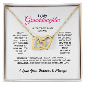 To My Granddaughter Interlocking Hearts Necklace With Cubic Zirconia Pendant Christmas and Birthday Gift For Granddaughter