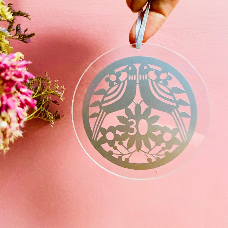 30Th Anniversary Gift / Pearl Wedding Anniversary / Gifts For Parents / Hanging Decoration / Anniversary Presents / Couples Gift