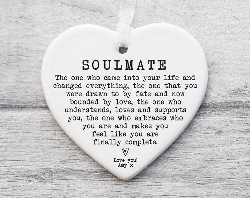 Soulmate Letterbox Gift Ks35 | Personalised Valentines Gift | Anniversary Gift | Ceramic Heart Keepsake | Gift For Partner