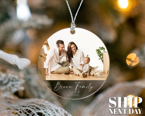 Personalized Family Picture Ornament, Christmas Gift Ornament, Custom Photo Ornament, Unique Christmas Ornament, Family Memorial Ornament
