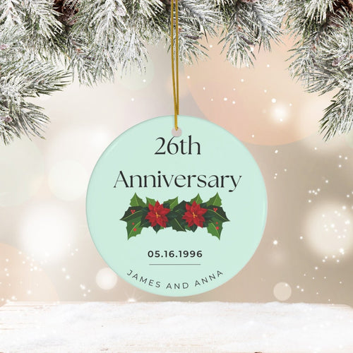 Personalized Anniversary Ornament - Parents Gift - Wedding Gift - Personalized With Names & Dates