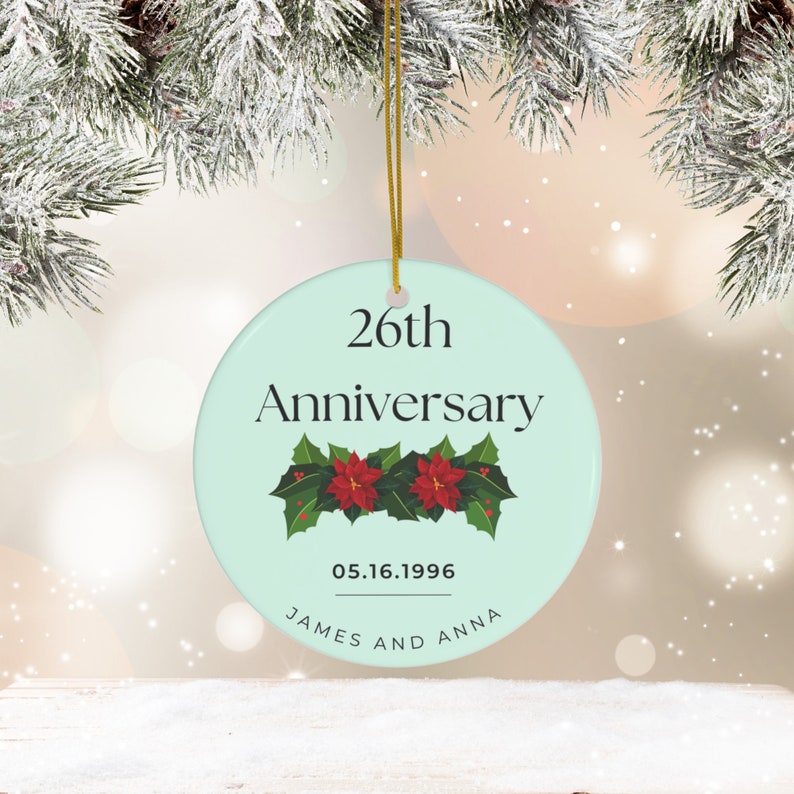 Personalized Anniversary Ornament - Parents Gift - Wedding Gift - Personalized With Names & Dates