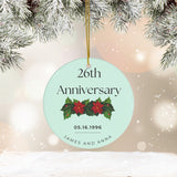 Personalized Anniversary Ornament - Parents Gift - Wedding Gift - Personalized With Names & Dates