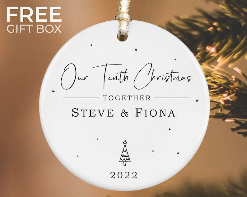 Personalized Couples Ornament, Anniversary Gift Ornament, First Christmas Together Ornament, Custom Couples Keepsake Gift, Married Couple