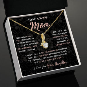 Jewelry, Necklace, Message Card, Mother's Day Gift, Dark Flower Pattern, Alluring Beauty Necklace, To Mom From Daughter