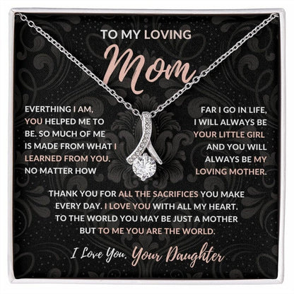 Jewelry, Necklace, Message Card, Mother's Day Gift, Dark Flower Pattern, Alluring Beauty Necklace, To Mom From Daughter