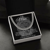 To My Man Stainless Steel, 14K Gold Cuban Link Chain, Soulmate valentine Gift for Him, Gift for Husband Boyfriend, Valentines for Him