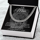 To My Man Stainless Steel, 14K Gold Cuban Link Chain, Soulmate valentine Gift for Him, Gift for Husband Boyfriend, Valentines for Him