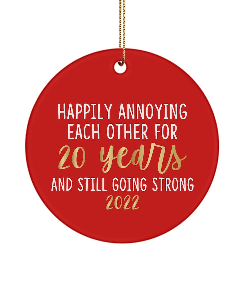 20Th Anniversary Ornament , 20Th Wedding Anniversary Christmas Ornament