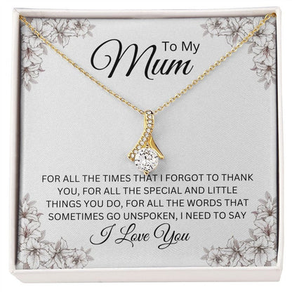 Jewelry, Necklace, Message Card, Mother's Day Gift, White Flowers, Alluring Beauty Necklace Gift , To Mum, From Daughter, Son