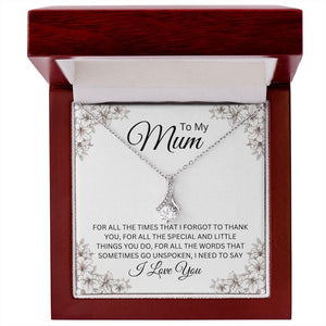 Jewelry, Necklace, Message Card, Mother's Day Gift, White Flowers, Alluring Beauty Necklace Gift , To Mum, From Daughter, Son