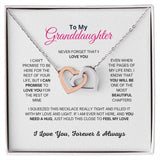 To My Granddaughter Interlocking Hearts Necklace With Cubic Zirconia Pendant Christmas and Birthday Gift For Granddaughter