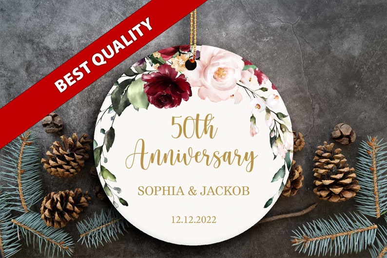 Anniversary Ornament, Personalized Marriage Anniversary Gift, Anniversary Gift For Any Years - 5Th 10Th 25Th 40Th 50Th, Cp38
