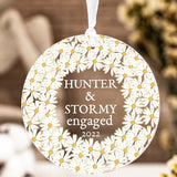 Personalized Engaged Ornament, Our First Christmas Ornament Engagement Gift, Little Daisy Custom Acrylic Ornament For Couples