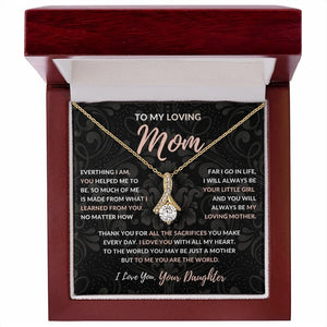 Jewelry, Necklace, Message Card, Mother's Day Gift, Dark Flower Pattern, Alluring Beauty Necklace, To Mom From Daughter