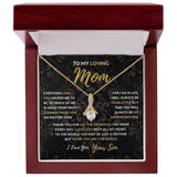 Jewelry, Necklace, Message Card, Mother's Day Gift, Dark Flower Pattern, Alluring Beauty Necklace Gift, To Mom From Son