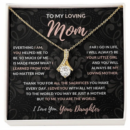 Jewelry, Necklace, Message Card, Mother's Day Gift, Dark Flower Pattern, Alluring Beauty Necklace, To Mom From Daughter