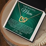 To My Beautiful Mom Necklace, Interlocking Hearts Necklace, Mother Gift, Mother Jewelry