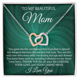 To My Beautiful Mom Necklace, Interlocking Hearts Necklace, Mother Gift, Mother Jewelry