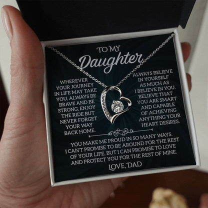 To My Daughter Necklace, Forever Love Necklace, Gift From Dad, Daughter Jewelry