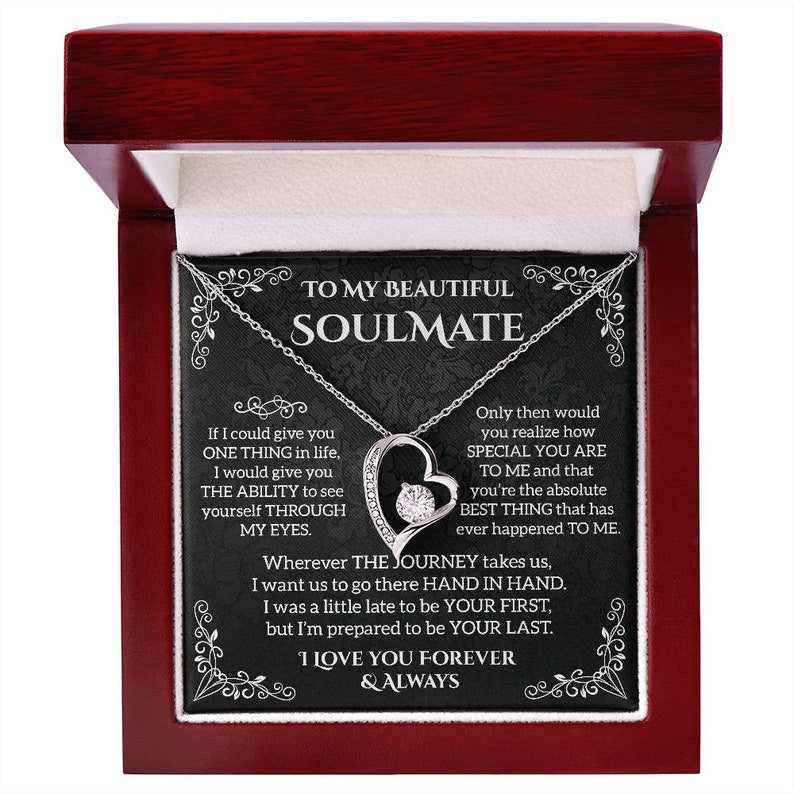 To My Soulmate Necklace, Valentine Gift For Her, Gift For Soulmate, Gift For Her, Forever Love Necklace