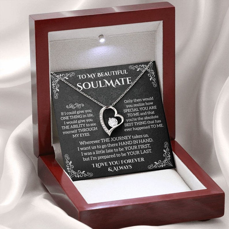 To My Soulmate Necklace, Valentine Gift For Her, Gift For Soulmate, Gift For Her, Forever Love Necklace