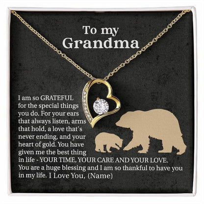 Forever Love Necklace Gift, To My Grandma Necklace, Grandmother Gift, Mothers Day Gift Birthday Gift Christmas Custom Gift for Grandmother