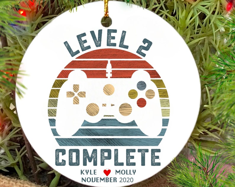 Holiday Decor, Retro Video Game Ornament, Personalized Anniversary Gift For Husband Wife, Anniversary Gift Ornament, Gamer Husband Gift