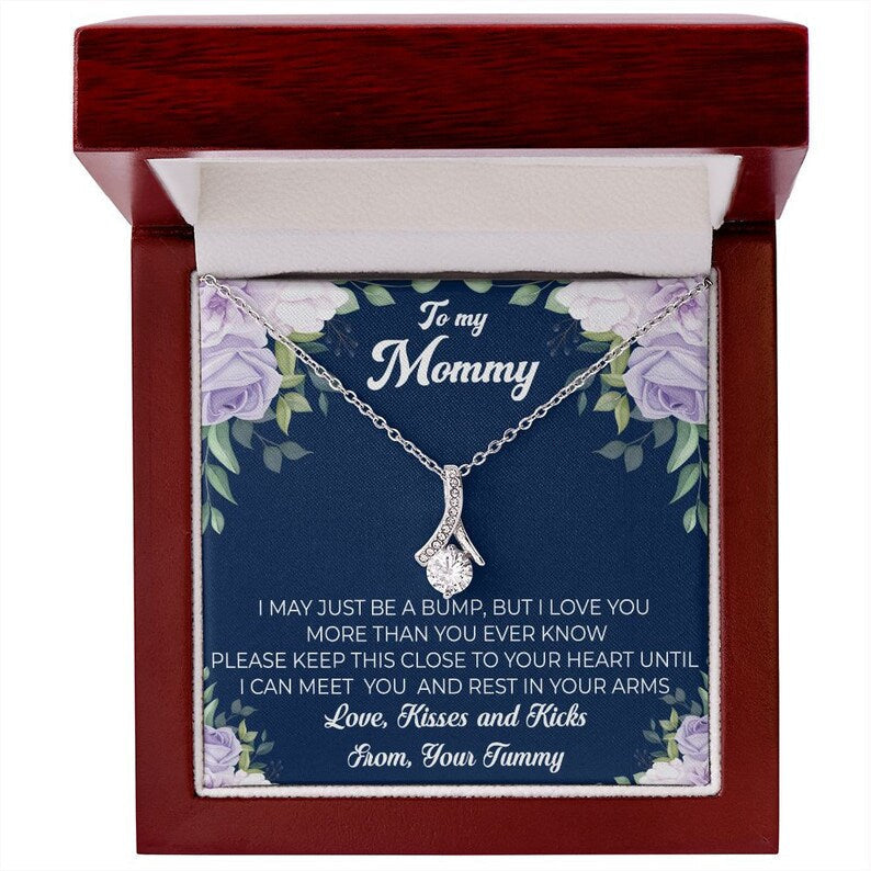 Jewelry, Necklace, Message Card, From Tummy To New Mom, Mother's Day Gift, Purple Rose Corner, Alluring Beauty Necklace Gift