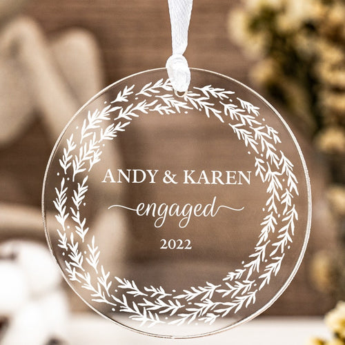 Personalized Anniversary Birthday Ornament, Romantic Wedding Gift For Wife, Custom Christmas Wedding Ornament