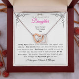 To My Daughter Interlocking Hearts Necklace, Gift For Daughter from Mom Dad, Parents Gift To Daughter, Daughter Mother Father Necklace