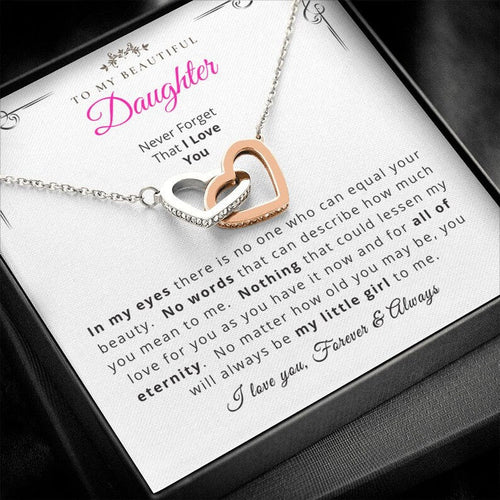 To My Daughter Interlocking Hearts Necklace, Gift For Daughter from Mom Dad, Parents Gift To Daughter, Daughter Mother Father Necklace