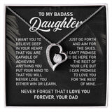 To My Badass Daughter Necklace, Forever Love Necklace, Daughter Jewelry
