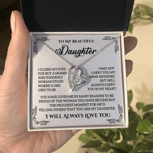 To My Beautiful Daughter, Forever Love Necklace, Daughter Jewelry, Gift From Dad Mom