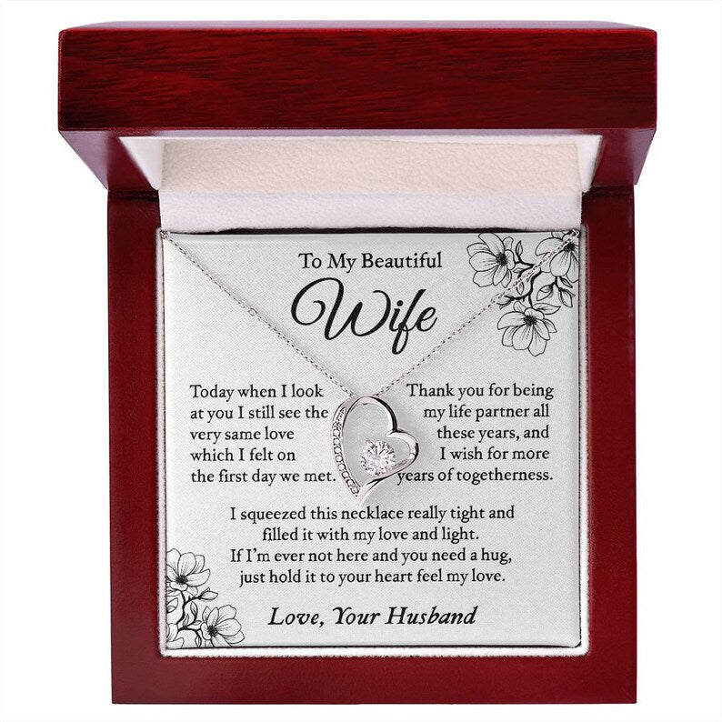To My Wife Necklace, Forever Love Necklace, Valentine Gift For Her, Gift For Soulmate, Gift For Her