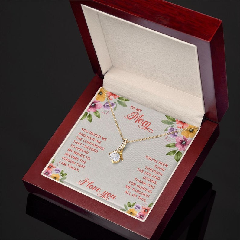 Jewelry, Necklace, Message Card, Mother's Day Gift, Flower Art Corner, Alluring Beauty Necklace Gift, To Mom From Daughter Son
