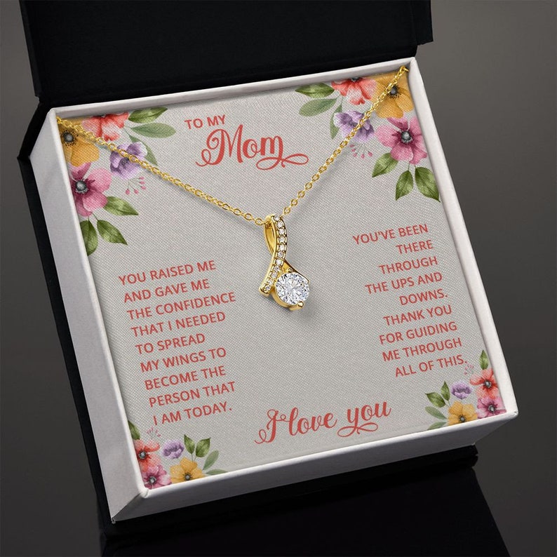 Jewelry, Necklace, Message Card, Mother's Day Gift, Flower Art Corner, Alluring Beauty Necklace Gift, To Mom From Daughter Son