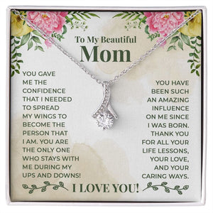 Jewelry, Necklace, Message Card, Mother's Day Gift, Colorful Flowers, Alluring Beauty Necklace Gift, To Mom From Daughter Son