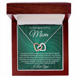 To My Beautiful Mom Necklace, Interlocking Hearts Necklace, Mother Gift, Mother Jewelry