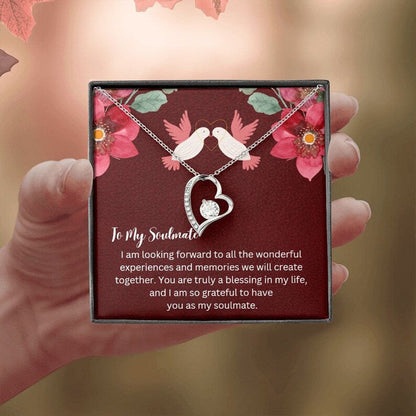 Valentine Gift Present From Soulmate Forever Love Necklace from boyfriend / Husband, Luxury Jewelry Box with Message Card