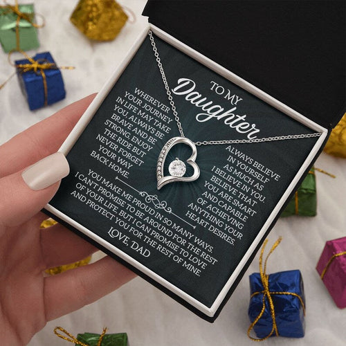 To My Daughter Necklace, Forever Love Necklace, Gift From Dad, Daughter Jewelry