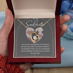 My Soulmate Forever Love Necklace Gift For Her, Wife, Girlfriend, Anniversary, Wedding, Valentine, Birthday with Message Card, For my Love