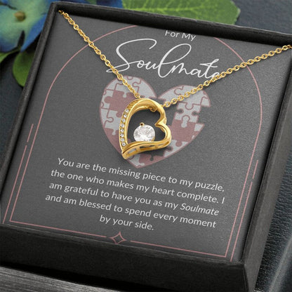 My Soulmate Forever Love Necklace Gift For Her, Wife, Girlfriend, Anniversary, Wedding, Valentine, Birthday with Message Card, For my Love