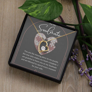 My Soulmate Forever Love Necklace Gift For Her, Wife, Girlfriend, Anniversary, Wedding, Valentine, Birthday with Message Card, For my Love