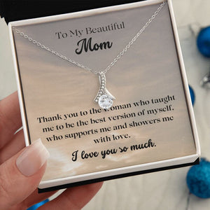Jewelry, Necklace, Message Card, Evening Sky Pattern, Mother's Day Gift, Alluring Beauty Gift To Mom From Daughter, Son