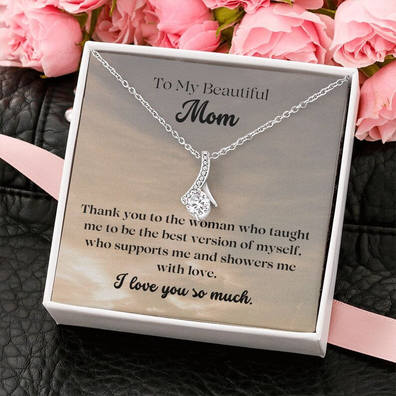 Jewelry, Necklace, Message Card, Evening Sky Pattern, Mother's Day Gift, Alluring Beauty Gift To Mom From Daughter, Son